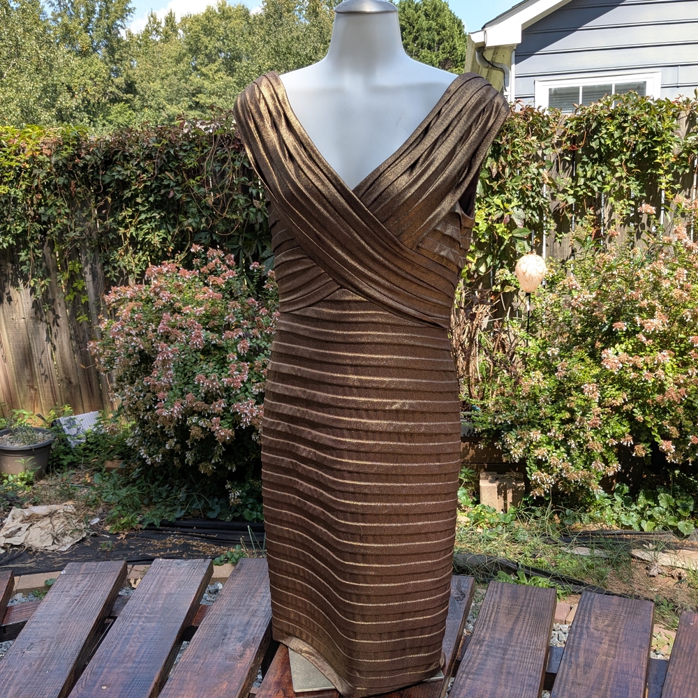 Elegant Brown Sleeveless Dress